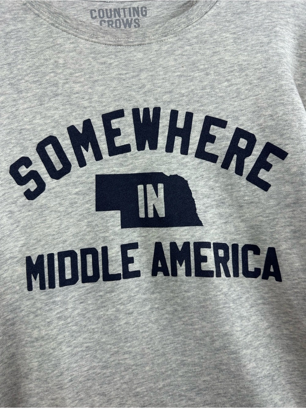 Counting Crows Omaha 'Somewhere in Middle America' Grey Crewneck Sweatshirt XL - Picture 2 of 12